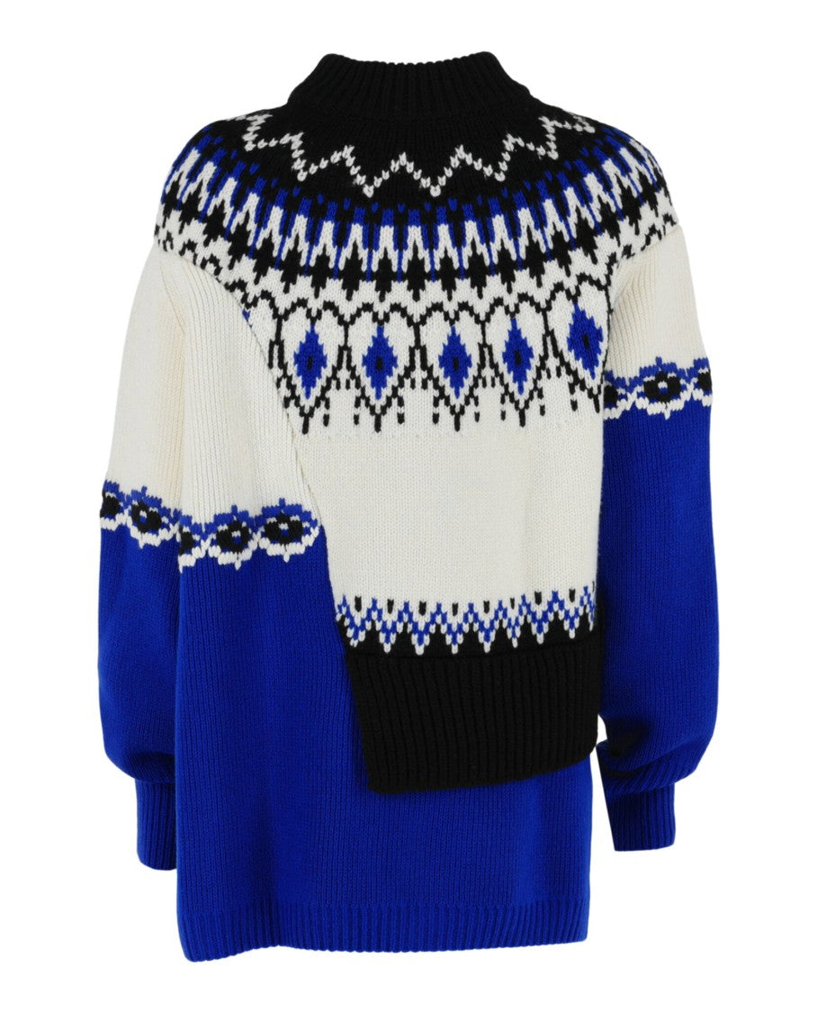 Alexander Mcqueen Fair Isle Knit Sweater With Geometric Heart Motif