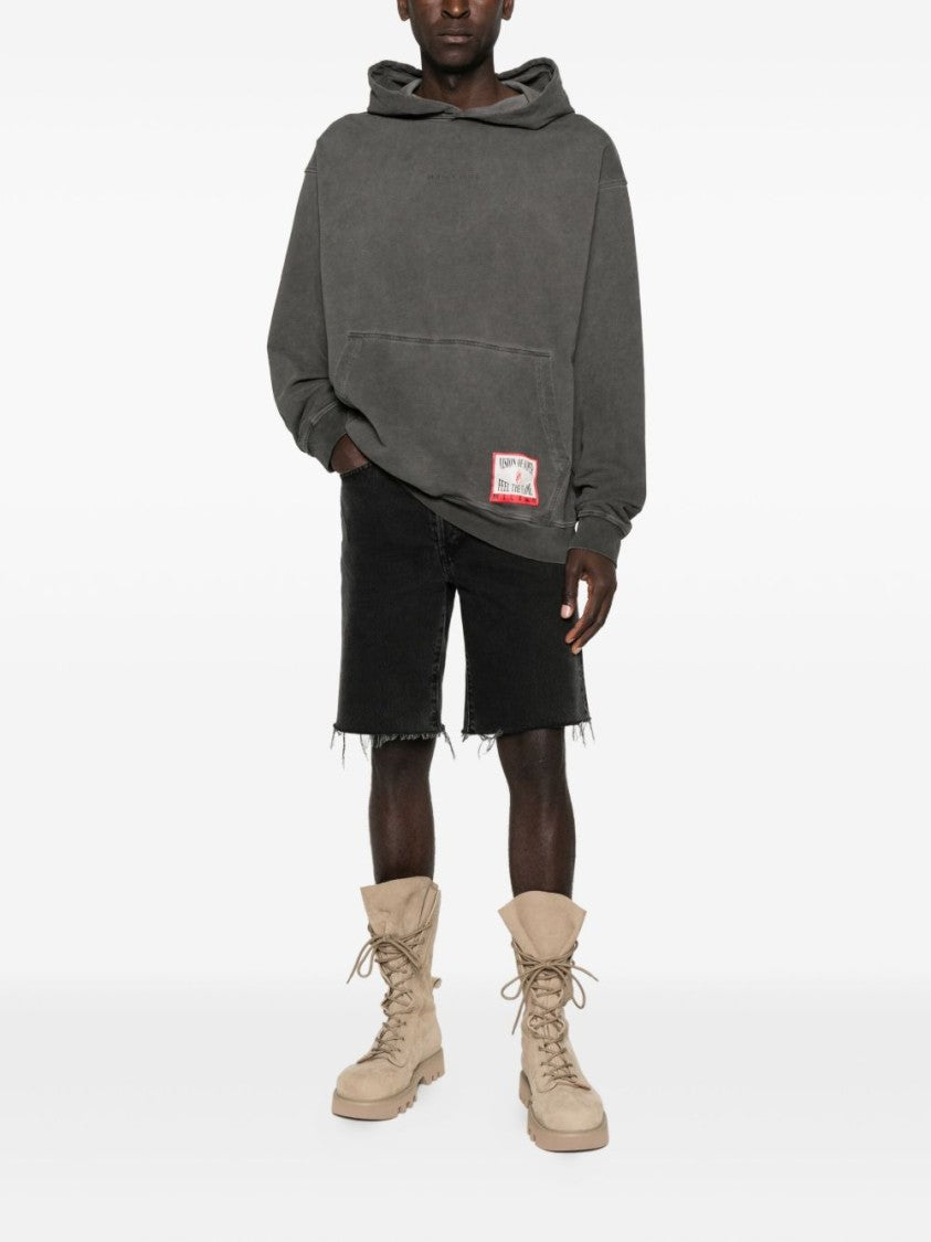 Vision Of Super Washed Gray Hoodie With Front Kangaroo Pocket