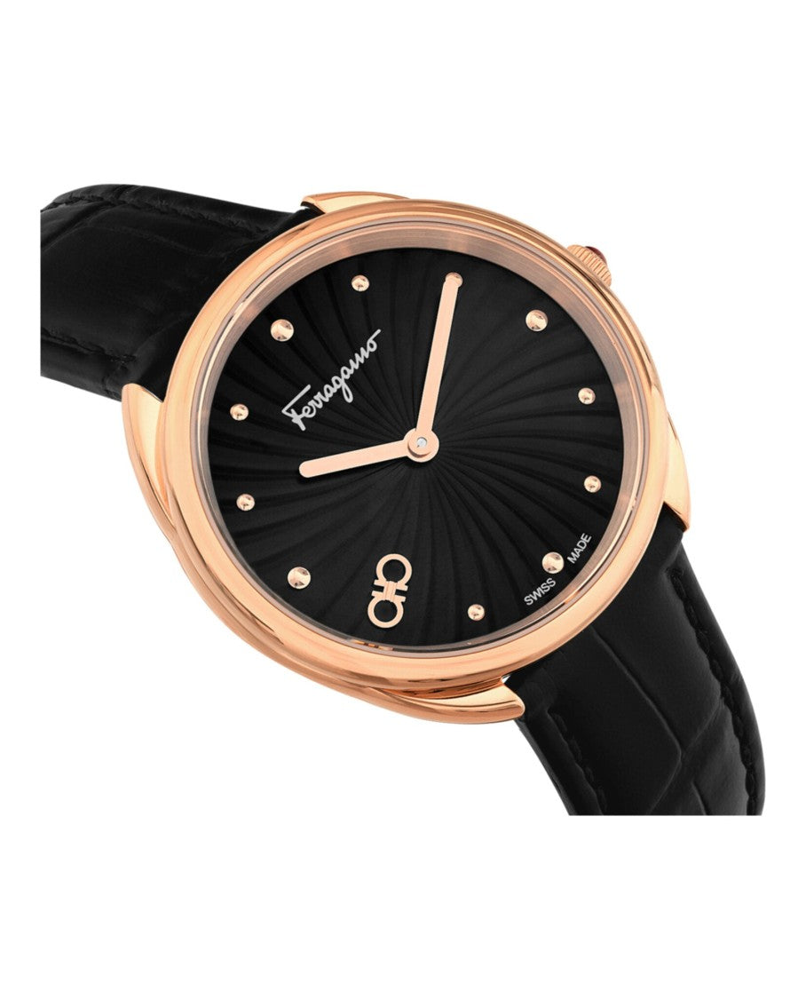 Ferragamo Cuir Strap Watch