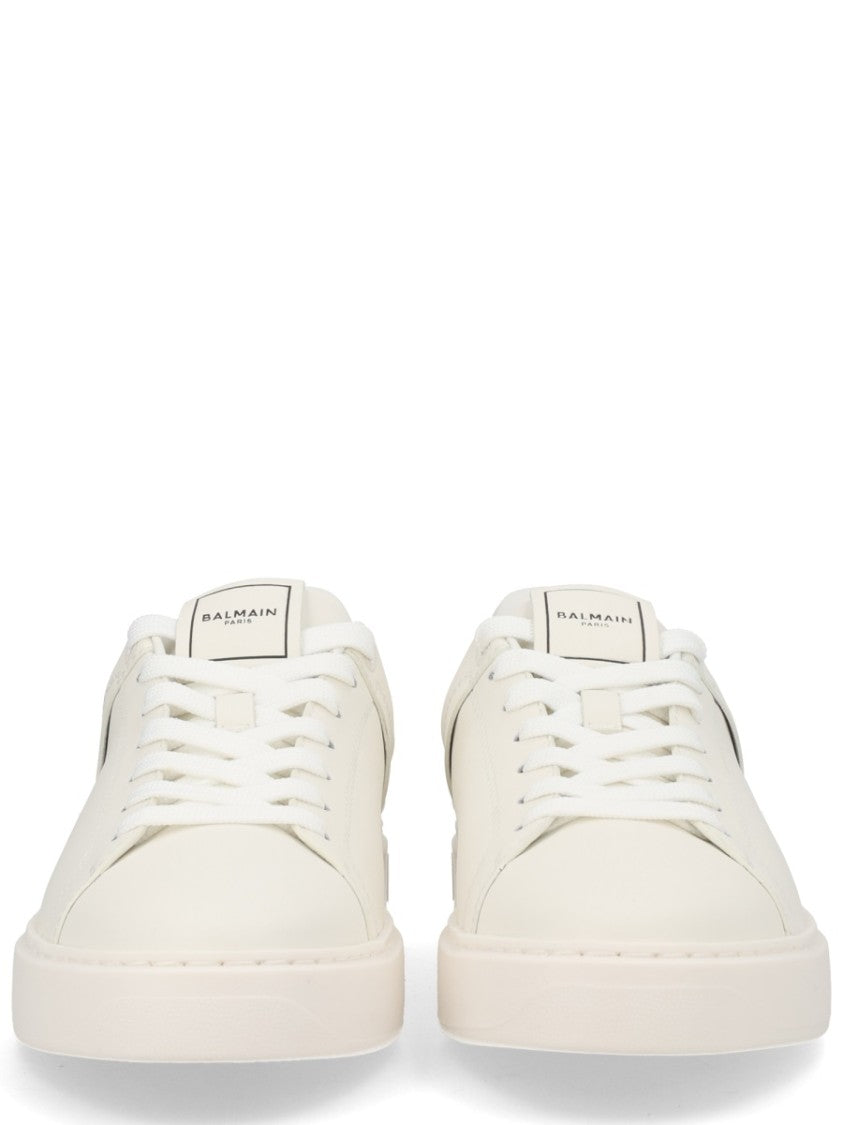 Balmain B-Court Calfskin Minimalist Low Sneakers