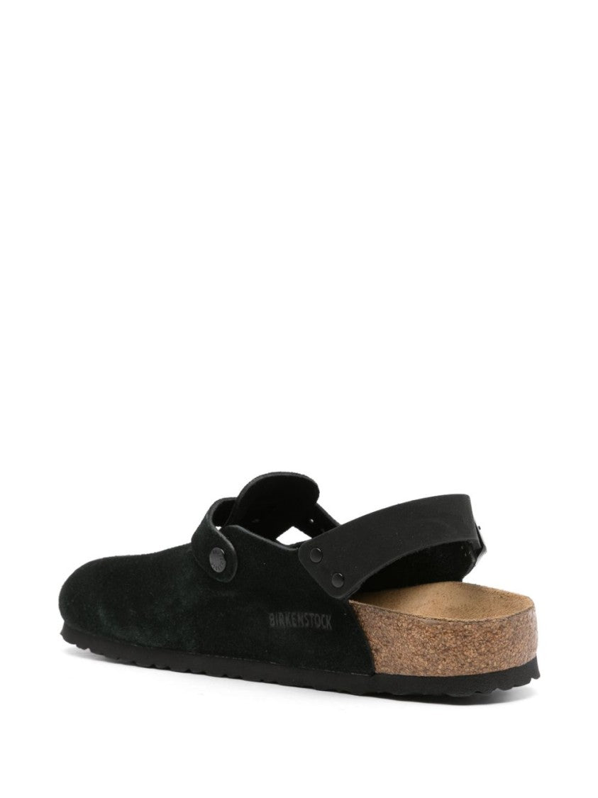 Birkenstock Closed-Toe Black Suede Sandals With Adjustable Straps
