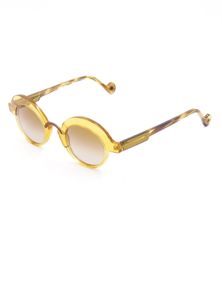 Anne & Valentine Bold Round Sunglasses With Vibrant Yellow And Orange Hues