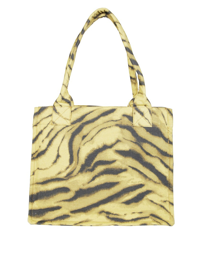 Ganni Large Easy Shopper Pocket Print Zebra